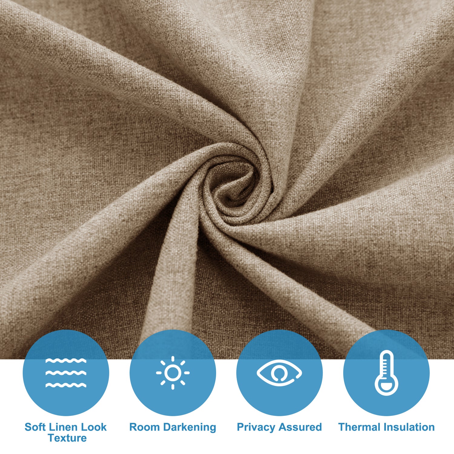 RYB HOME Linen-Look Coated Door Curtain for Light Filtering and Privacy