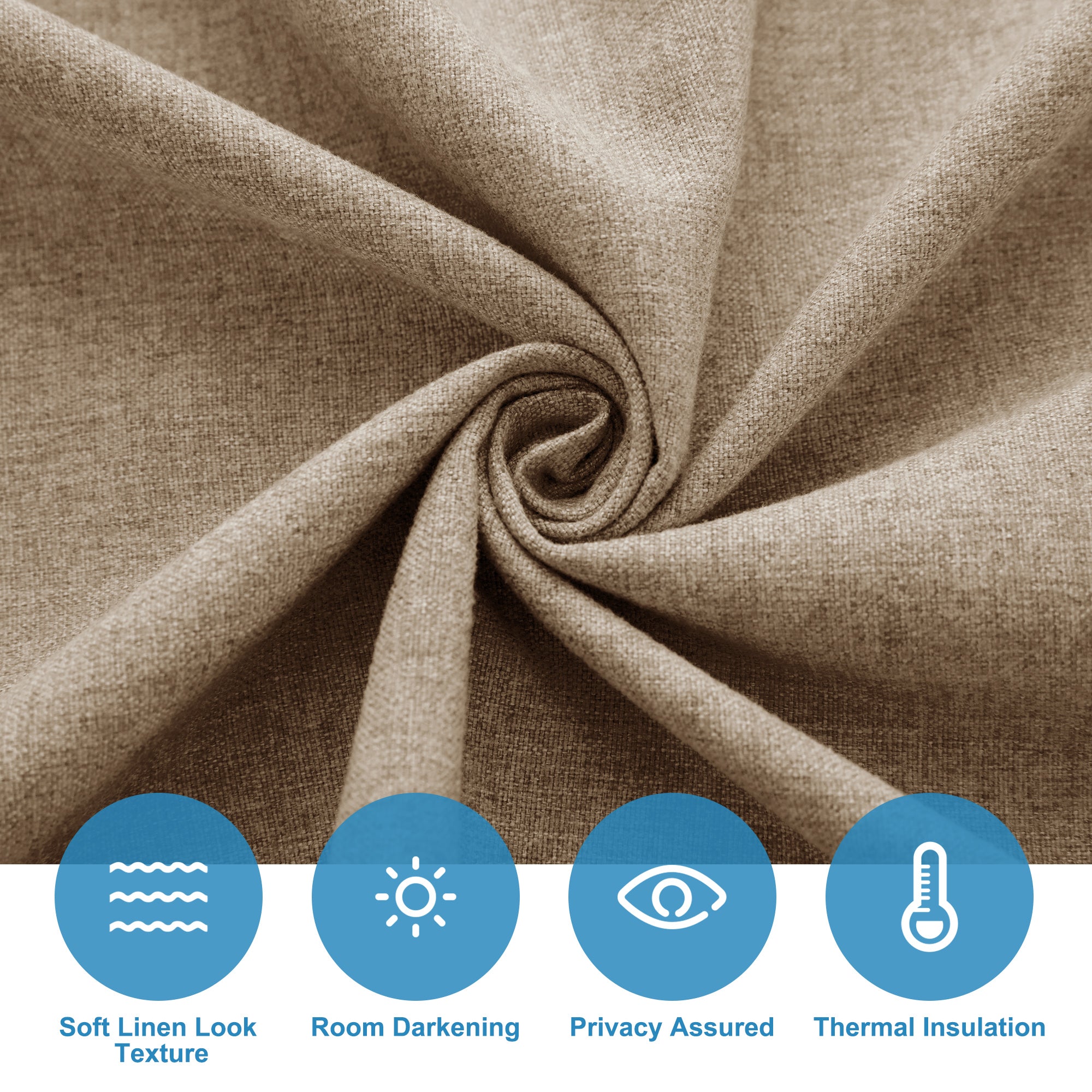 RYB HOME Linen-Look Coated Door Curtain for Light Filtering and Privacy