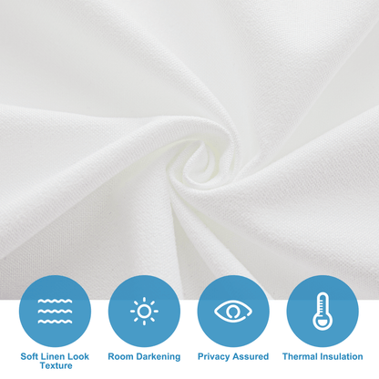 RYB HOME Linen-Look Coated Door Curtain for Light Filtering and Privacy
