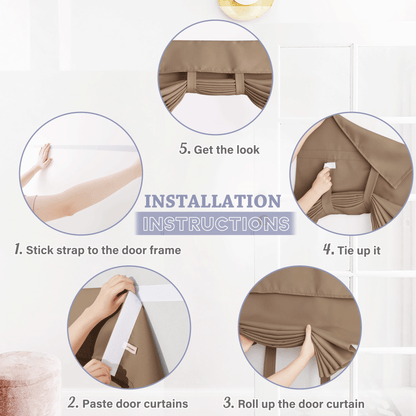RYB HOME Blackout Thermal Insulated Velcro Door Curtains