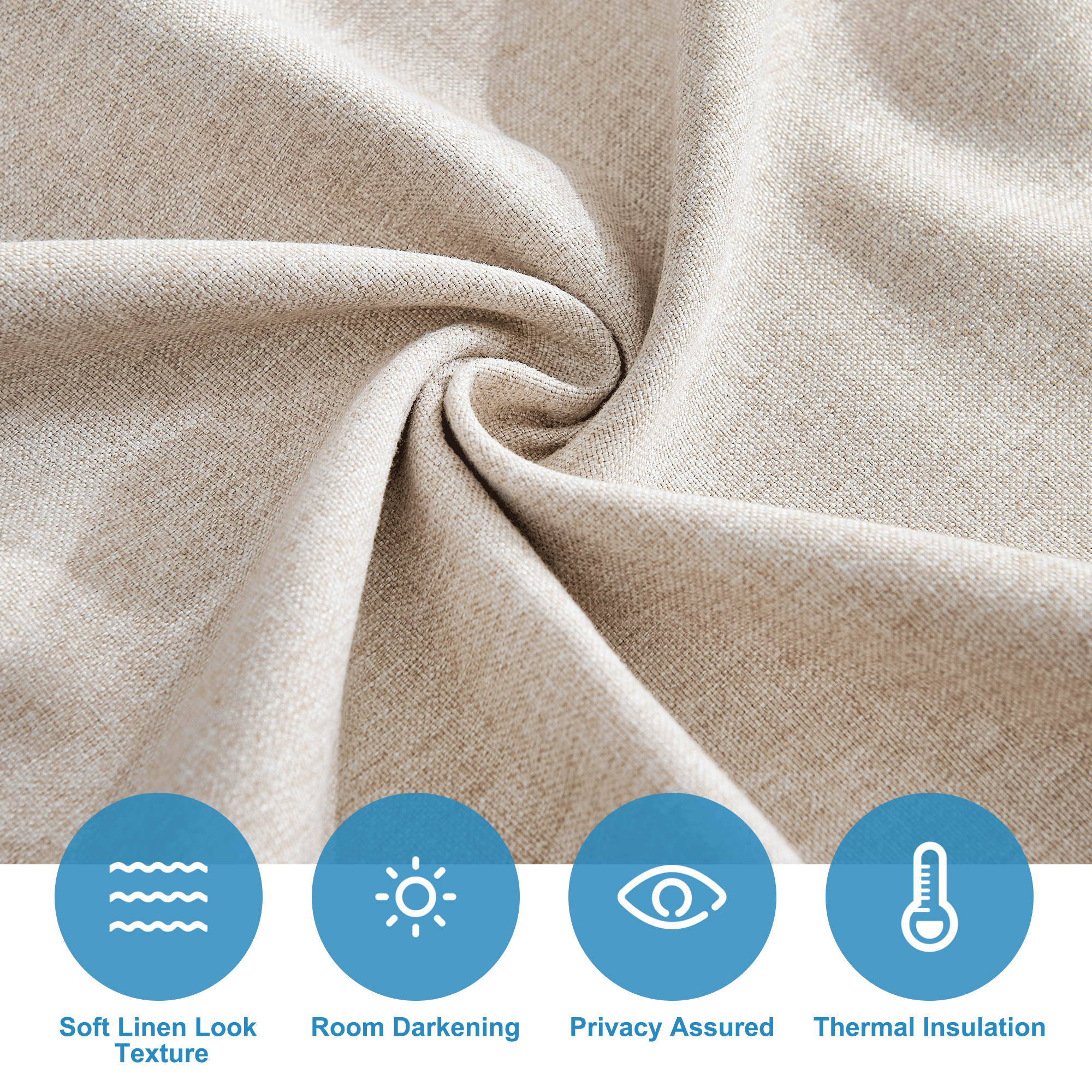 RYB HOME Linen-Look Coated Door Curtain for Light Filtering and Privacy