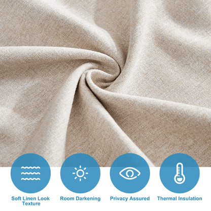 RYB HOME Linen-Look Coated Door Curtain for Light Filtering and Privacy