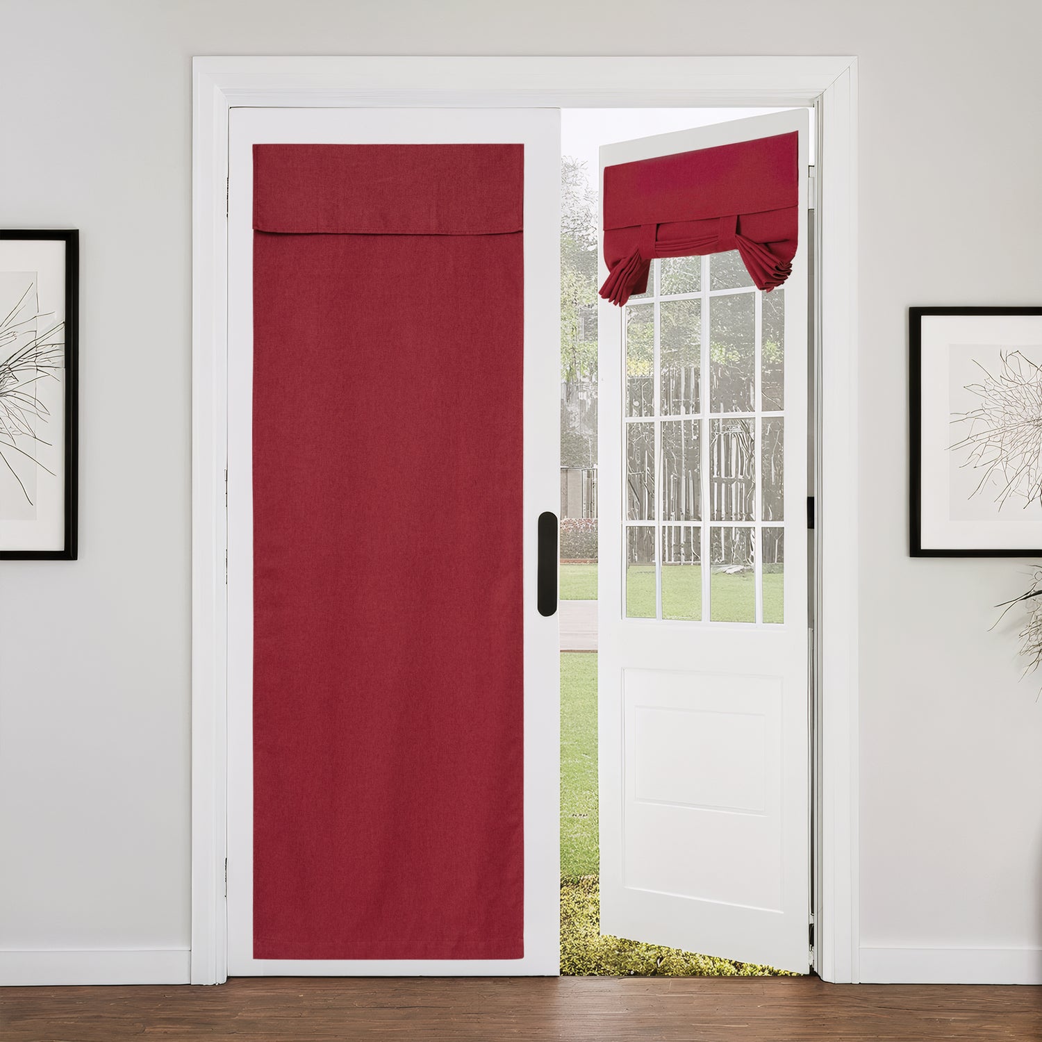 RYB HOME Linen-Look Coated Door Curtain for Light Filtering and Privacy