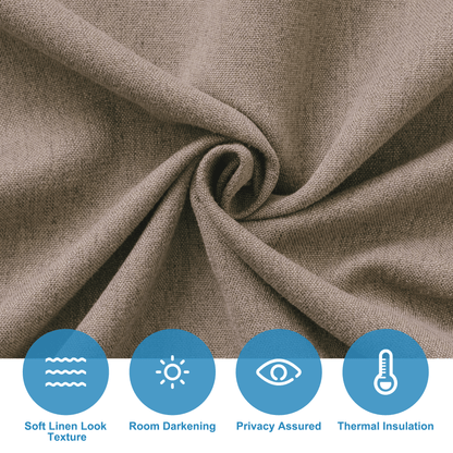 RYB HOME Linen-Look Coated Door Curtain for Light Filtering and Privacy