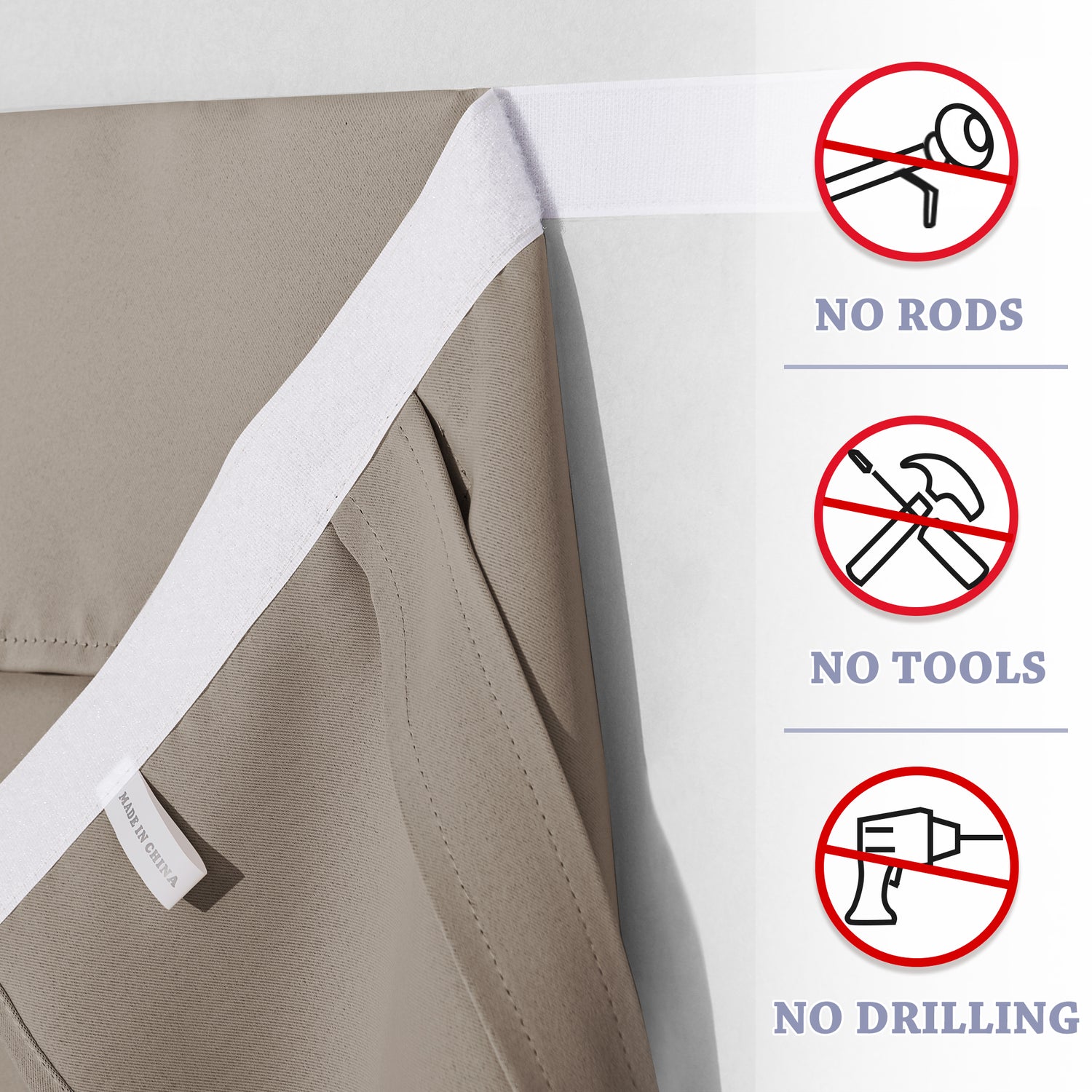RYB HOME Blackout Thermal Insulated Velcro Door Curtains