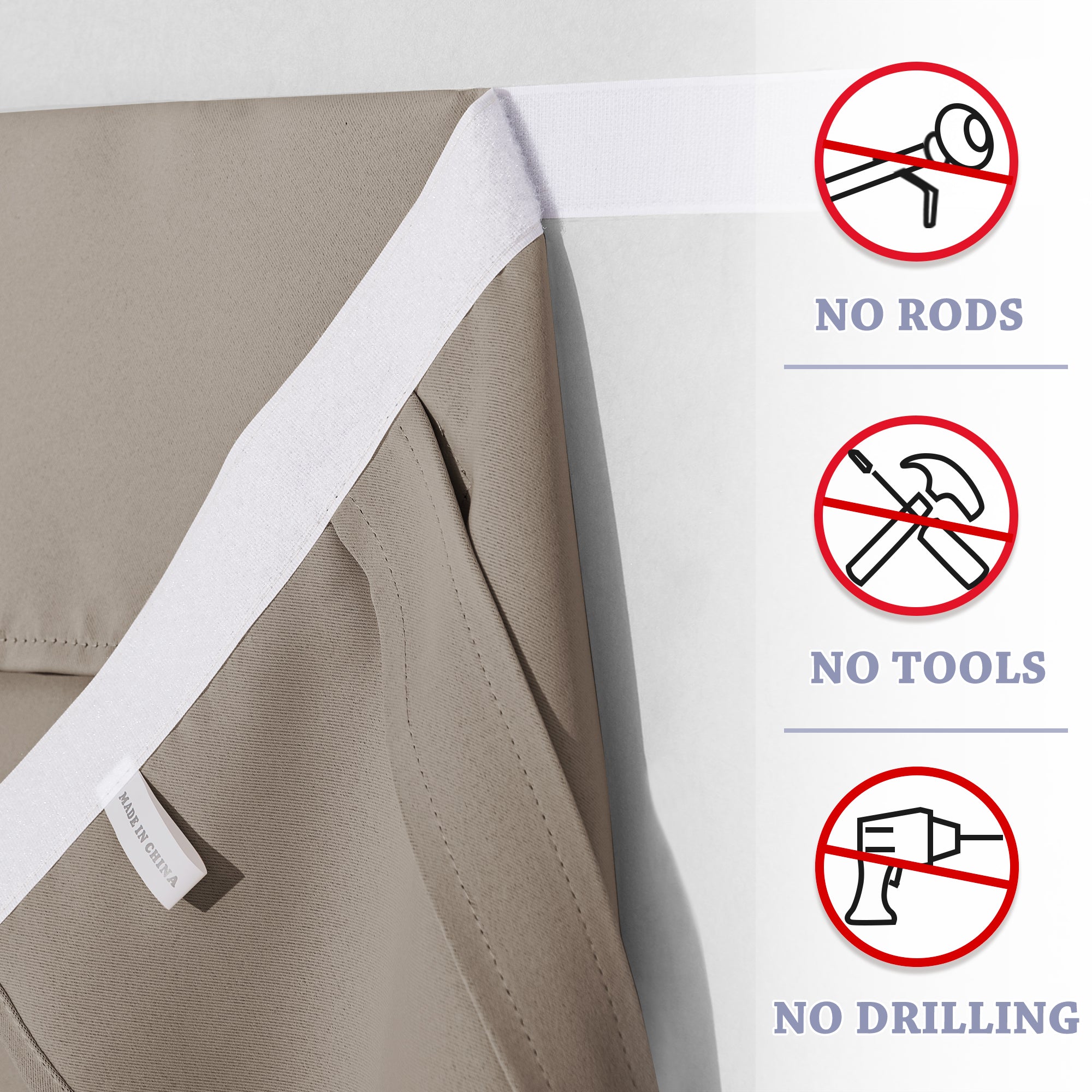 RYB HOME Blackout Thermal Insulated Velcro Door Curtains