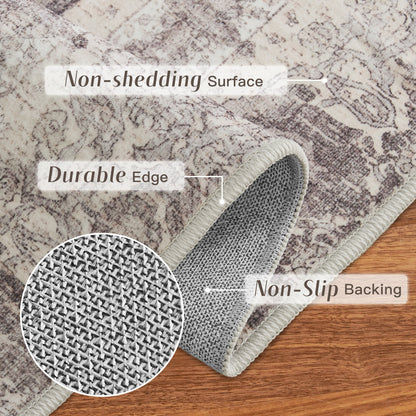 Custom Floral Sophisticated Soft Washable Non Slip Area Rug