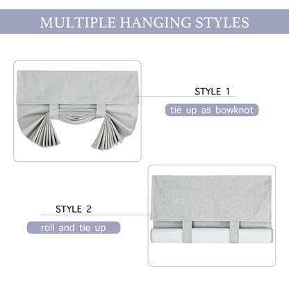 RYB HOME Linen-Textured Adhesive Door Curtain for Blackout Easy Installation and Stylish Privacy