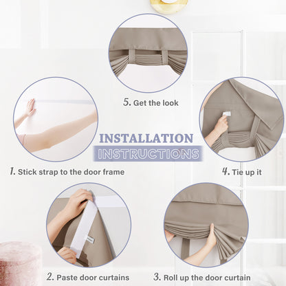 RYB HOME Blackout Thermal Insulated Velcro Door Curtains