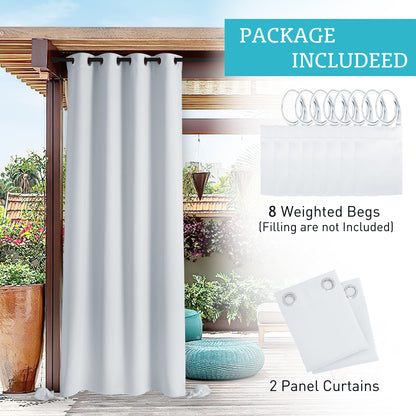 RYB HOME Windproof Custom Outdoor Curtains with Heavy Bags