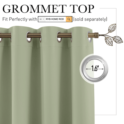 RYB HOME Grommet Blackout Custom Room Divider Curtains